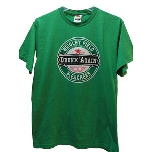 Wrigley Field Drunk Again Yearly tradition Men Women beer t-shirt M Medium green